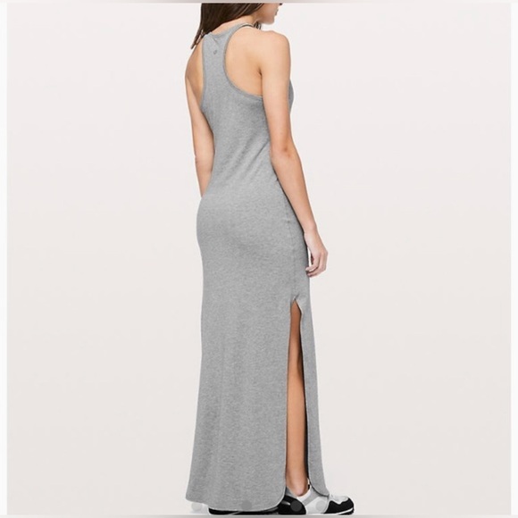 Women’s Lululemon refresh maxi dress heathered medium grey size 6 or 8 MEDIUM - Picture 3 of 9
